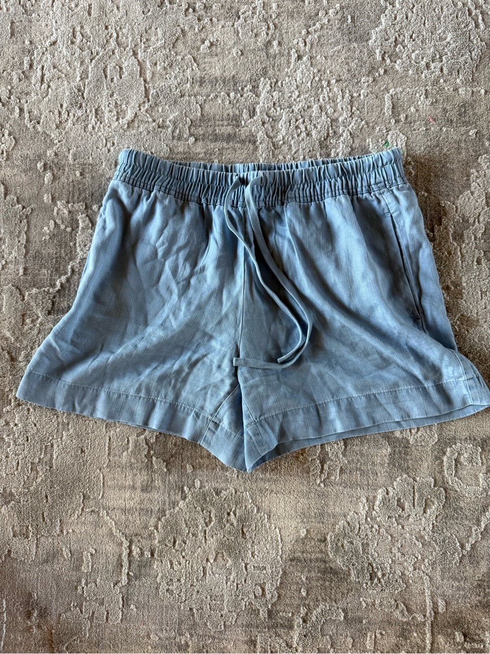 Hilary Radley woman Light Blue Women's Drawstring denim Linen Shorts size S